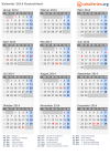 Kalender 2014 mit Ferien und Feiertagen Deutschland