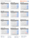 Kalender 2020 mit Ferien und Feiertagen Deutschland
