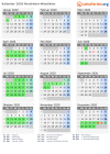 Kalender 2020 mit Ferien und Feiertagen Nordrhein-Westfalen