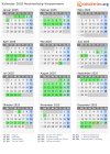 Kalender 2025 mit Ferien und Feiertagen Mecklenburg-Vorpommern