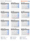 Kalender 1909 mit Ferien und Feiertagen Deutschland