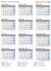 Kalender 1918 mit Ferien und Feiertagen Deutschland
