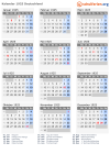 Kalender 1925 mit Ferien und Feiertagen Deutschland