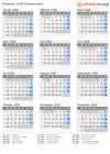 Kalender 1928 mit Ferien und Feiertagen Deutschland