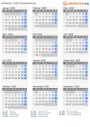 Kalender 1955 mit Ferien und Feiertagen Brandenburg