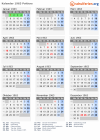 Kalender 1963 mit Ferien und Feiertagen Poitiers