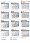 Kalender 1979 mit Ferien und Feiertagen Normandie