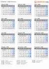 Kalender 1980 mit Ferien und Feiertagen Kärnten