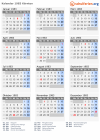 Kalender 1983 mit Ferien und Feiertagen Kärnten