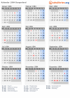 Kalender 1984 mit Ferien und Feiertagen Burgenland