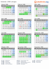 Kalender 1986 mit Ferien und Feiertagen Limoges
