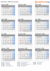 Kalender 1988 mit Ferien und Feiertagen Normandie