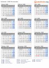 Kalender 1989 mit Ferien und Feiertagen Normandie