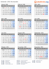 Kalender 1991 mit Ferien und Feiertagen Normandie