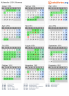 Kalender 1991 mit Ferien und Feiertagen Rennes
