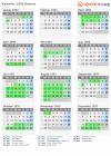 Kalender 1993 mit Ferien und Feiertagen Rennes