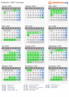 Kalender 1993 mit Ferien und Feiertagen Toulouse