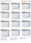 Kalender 1994 mit Ferien und Feiertagen Normandie