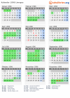 Kalender 1996 mit Ferien und Feiertagen Limoges