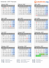 Kalender 1997 mit Ferien und Feiertagen Piemont