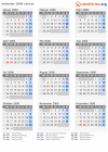 Kalender 2000 mit Ferien und Feiertagen Latium