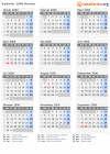 Kalender 2000 mit Ferien und Feiertagen Marken