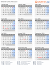 Kalender 2001 mit Ferien und Feiertagen Abruzzen