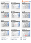 Kalender 2002 mit Ferien und Feiertagen Latium