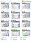 Kalender 2004 mit Ferien und Feiertagen Flandern