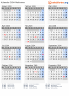 Kalender 2004 mit Ferien und Feiertagen Wallonien