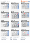 Kalender 2004 mit Ferien und Feiertagen Piemont