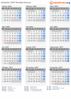 Kalender 2007 mit Ferien und Feiertagen Nordterritorium