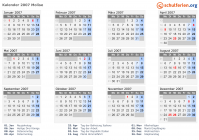 Kalender 2007 mit Ferien und Feiertagen Molise