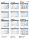Kalender 2007 mit Ferien und Feiertagen Piemont