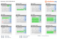 Kalender 2010 mit Ferien und Feiertagen Südholland