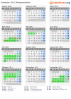 Kalender 2011 mit Ferien und Feiertagen Westaustralien