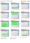Kalender 2011 mit Ferien und Feiertagen Utrecht (mitte)