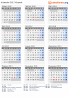 Kalender 2012 mit Ferien und Feiertagen Guyana