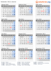 Kalender 2012 mit Ferien und Feiertagen Liberia