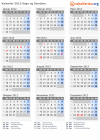 Kalender 2012 mit Ferien und Feiertagen Sogn und Fjordane