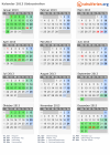 Kalender 2013 mit Ferien und Feiertagen Südaustralien