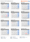 Kalender 2014 mit Ferien und Feiertagen Nordterritorium
