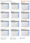 Kalender 2014 mit Ferien und Feiertagen Frederikshavn