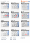 Kalender 2014 mit Ferien und Feiertagen Morsø