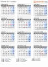 Kalender 2014 mit Ferien und Feiertagen Syddjurs