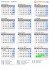 Kalender 2014 mit Ferien und Feiertagen Sardinien