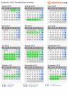 Kalender 2015 mit Ferien und Feiertagen Nordbrabant (mitte)