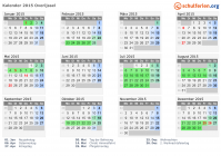 Kalender 2015 mit Ferien und Feiertagen Overijssel