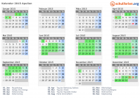 Kalender 2015 mit Ferien und Feiertagen Apulien