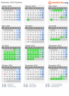 Kalender 2016 mit Ferien und Feiertagen Quebec